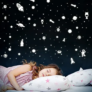 Наклейки на стіну Space XL 359 шт. флуоресцентні світяться в темряві - Фото 1