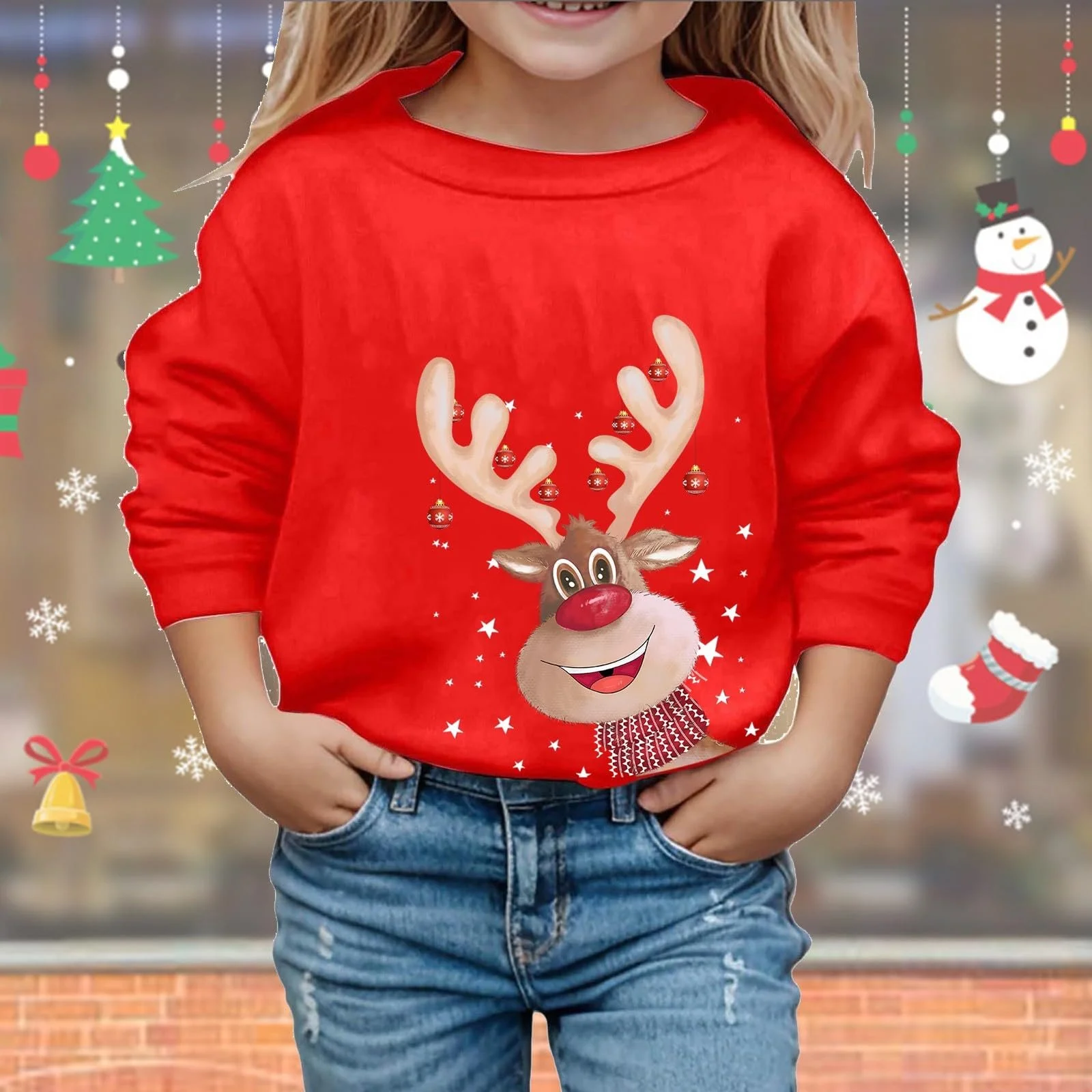 Рождественский свитер Детский рождественский свитшот, Reindeer 152 Свитер, 128 Детский свитер, Ugly для мальчиков и девочек Рождественский свитер, Xmas 134 Детский свитер Ugly Рождественская одежда 122, фото №3