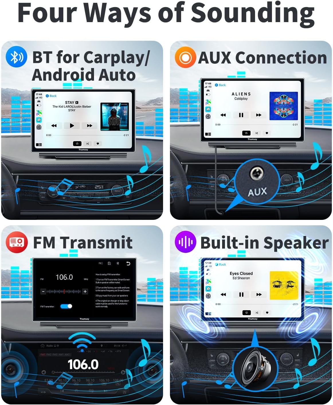  Автомагнітола Trumsey T716 / 7" / Сенсорна / Apple CarPlay / Android Auto / Wi-Fi / GPS / Bluetooth / AUX, фото №6