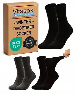 Шкарпетки з вовни Vitasox для жінок та чоловіків, для діабетиків, 2 пари - Фото 1