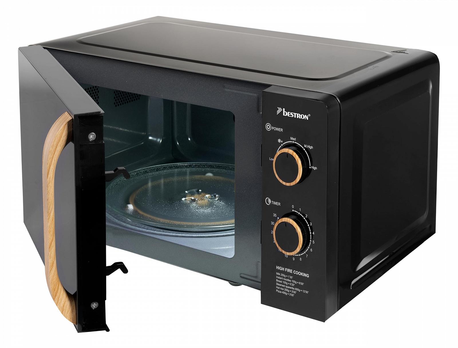 Микроволновая печь Bestron Black & Wood AMN200BW 700 Вт 20 л 25.5 см черная/дерево, фото №3