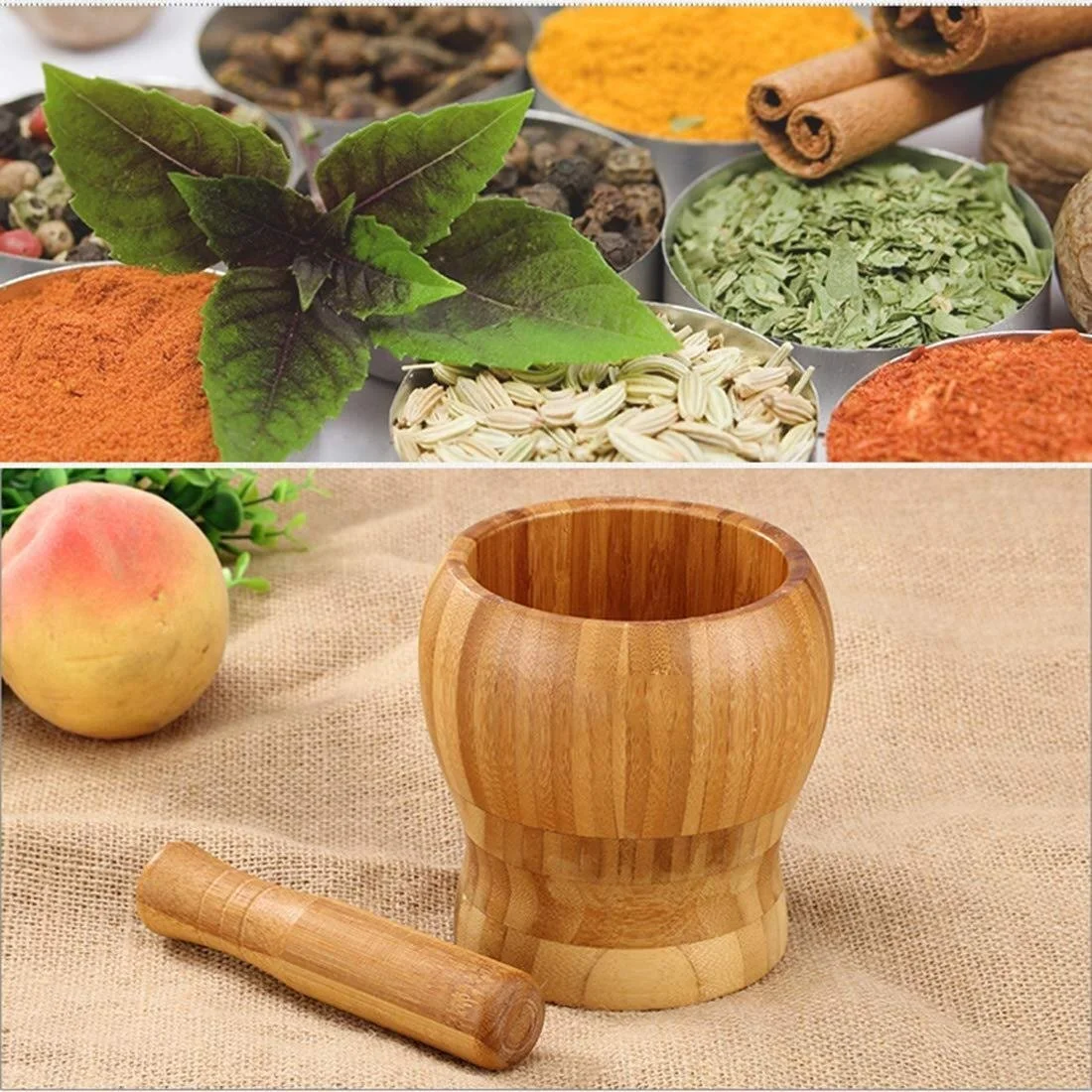 Ступка з товкачиком Бамбук, фото №2
