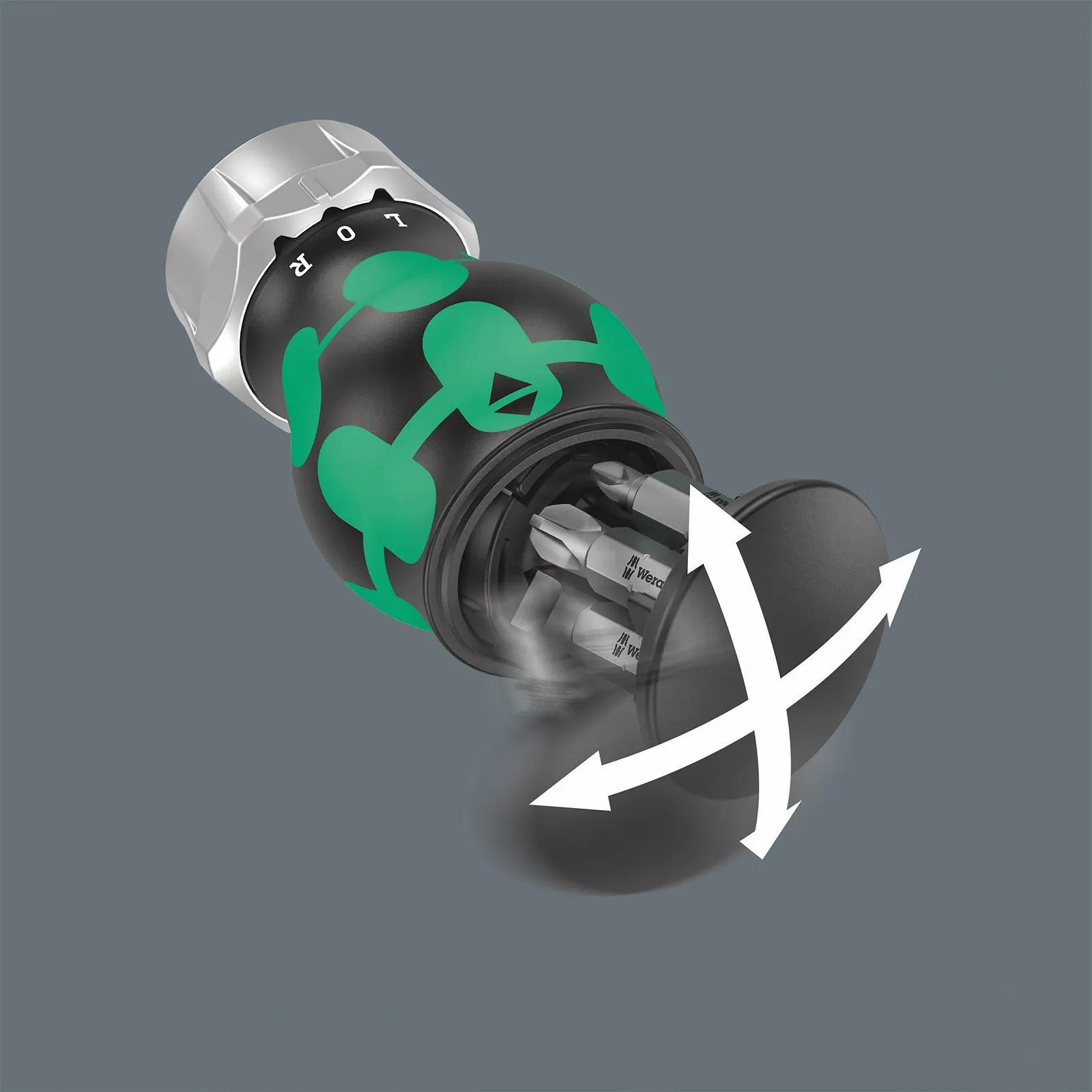 Викрутка-тріскачка з магазином біт Wera Kraftform Kompakt Stubby Magazine RA 3 05008885001 6 шт., фото №4