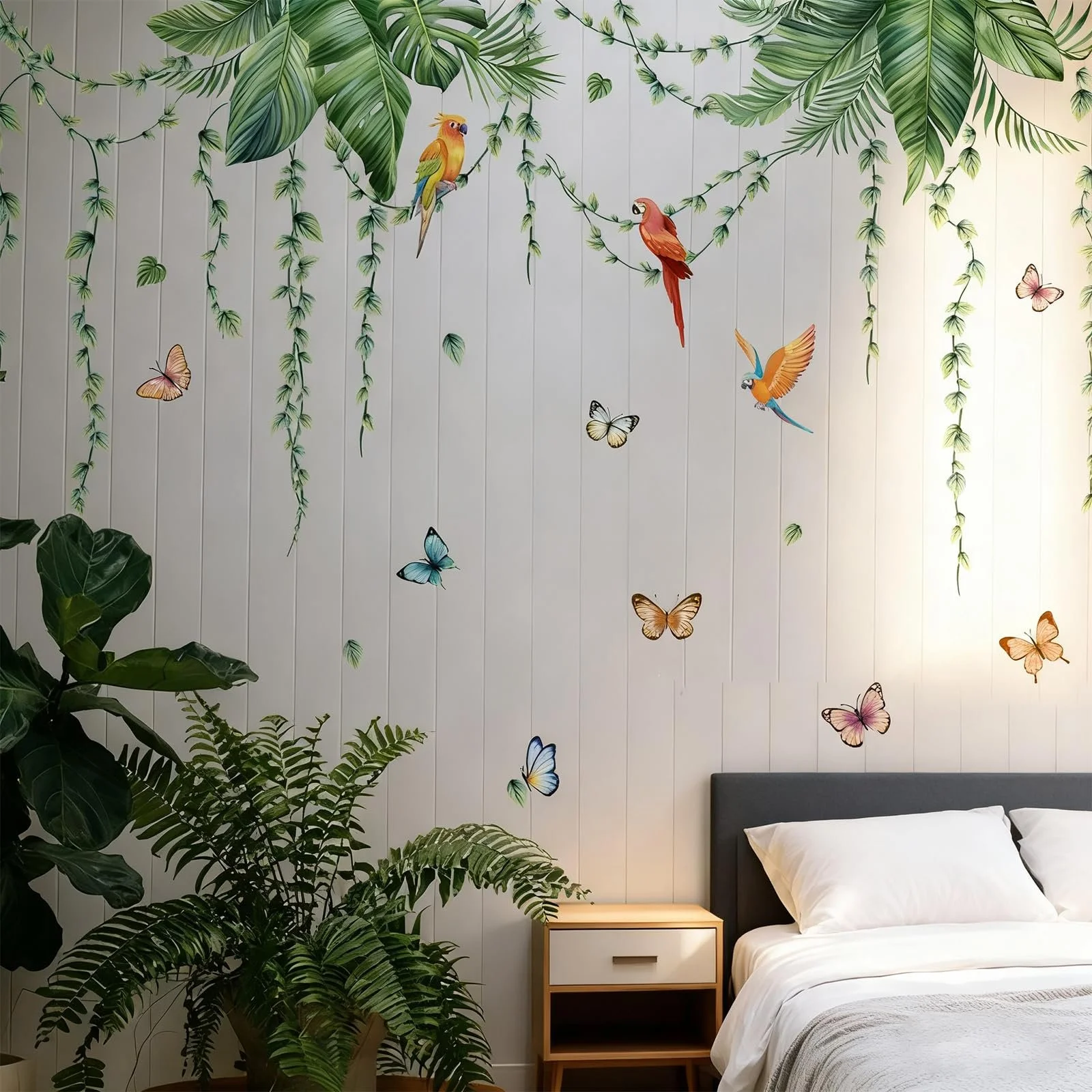 Наклейка на стіну Тропічне листя пальми та ліана ПВХ Матова 2 шт. 30 x 90 см, фото №4 Наклейка на стіну Тропічне листя пальми та ліана ПВХ Матова 2 шт. 30 x 90 см, фото №4