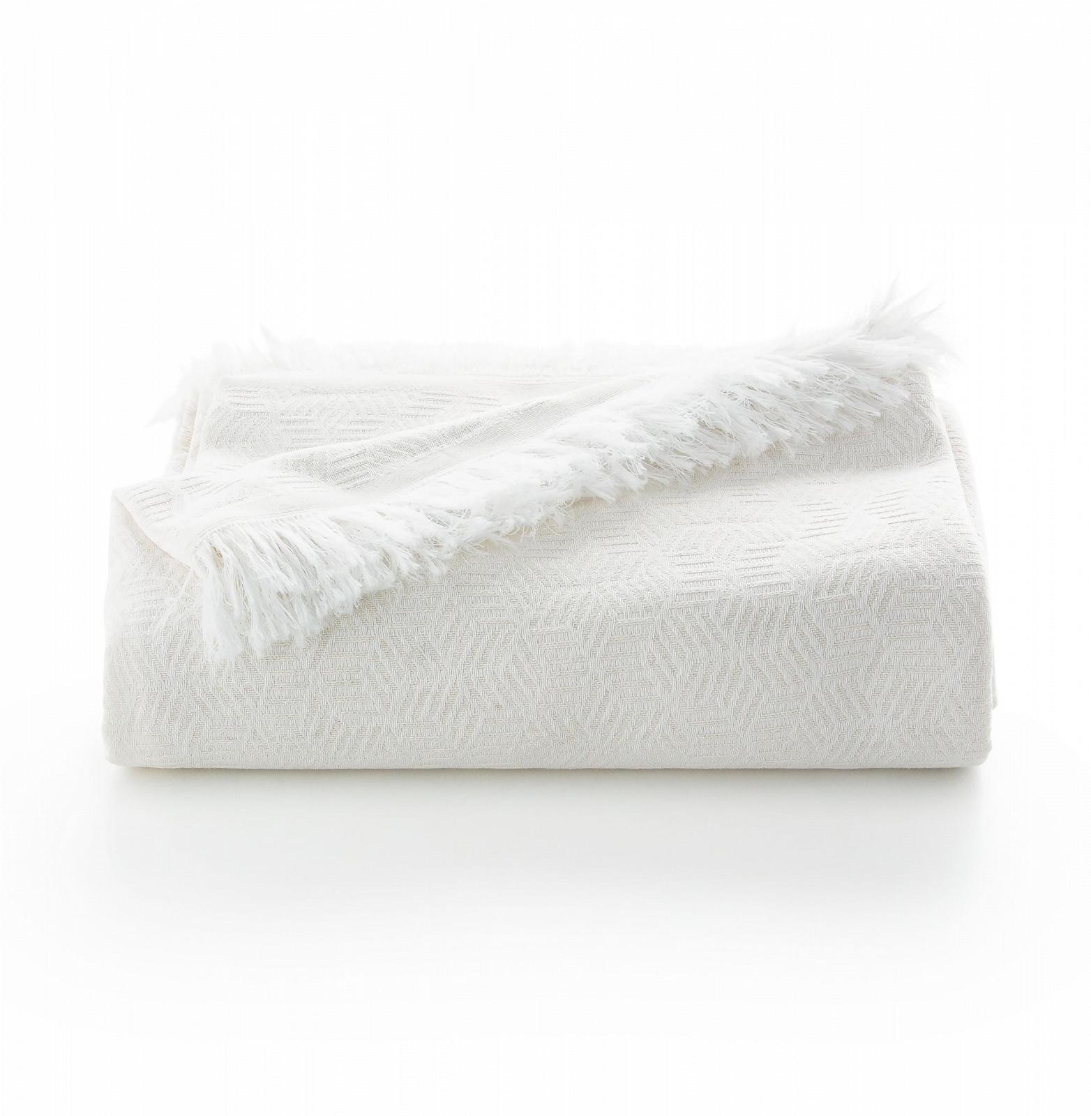 Покривало GAMUSI Багатоцільове для ліжка, дивана М'яка бавовна Геометричний 180 x 140 см Натуральний, фото №1 Покривало GAMUSI Багатоцільове для ліжка, дивана М'яка бавовна Геометричний 180 x 140 см Натуральний, фото №1