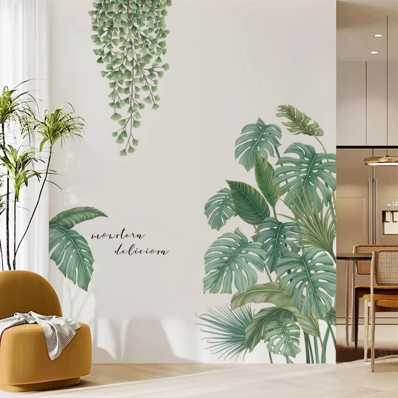 Наклейки на стіну Рослини Тропічне листя 2 штуки Зелений, фото №5 Наклейки на стіну Рослини Тропічне листя 2 штуки Зелений, фото №5