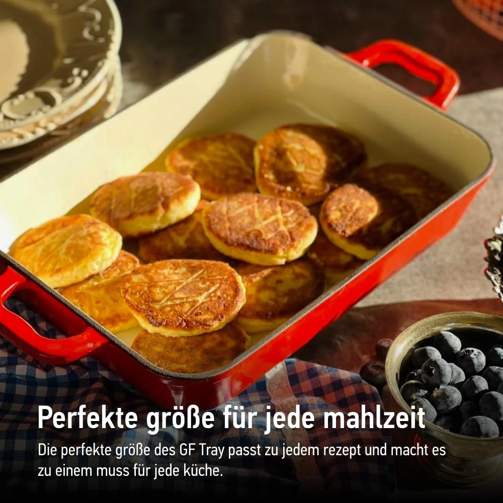 Форма для запекания чавунная эмалированная 3.2 L красная, фото №5 Форма для запекания чавунная эмалированная 3.2 L красная, фото №5