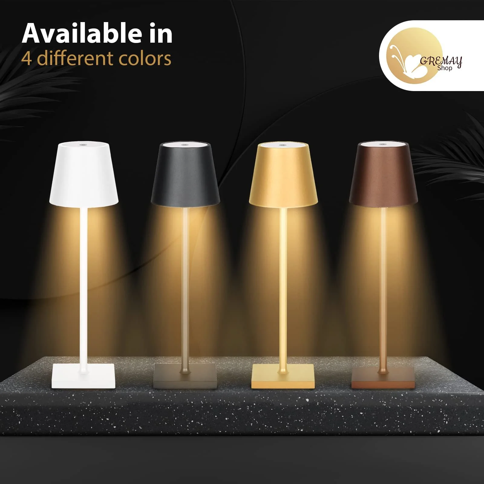 Настільна лампа LED для читання та робочого столу бездротова акумуляторна складна чорна, фото №8