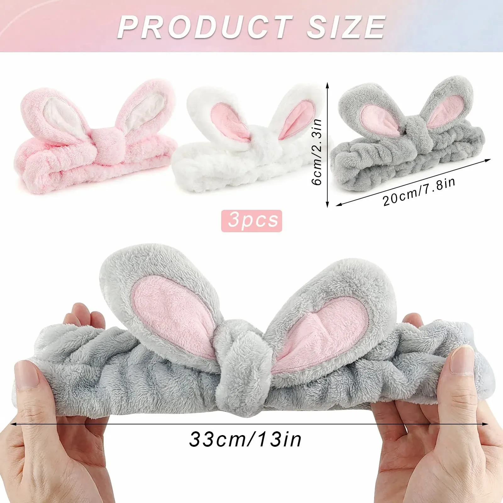 Набір з 3 пов'язок для волосся Кораловий фліс, фото №2 Набір з 3 пов'язок для волосся Кораловий фліс, фото №2