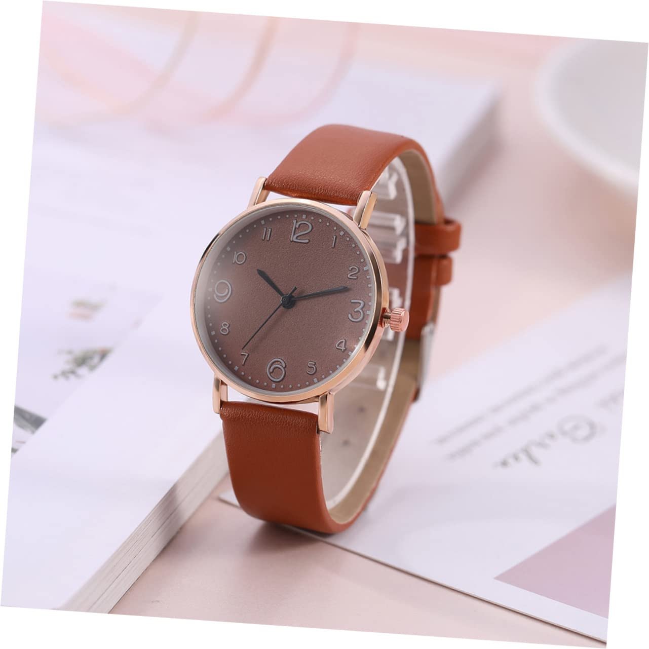 Часы кварцевые PartyKindom женские коричневые, фото №6 Часы кварцевые PartyKindom женские коричневые, фото №6