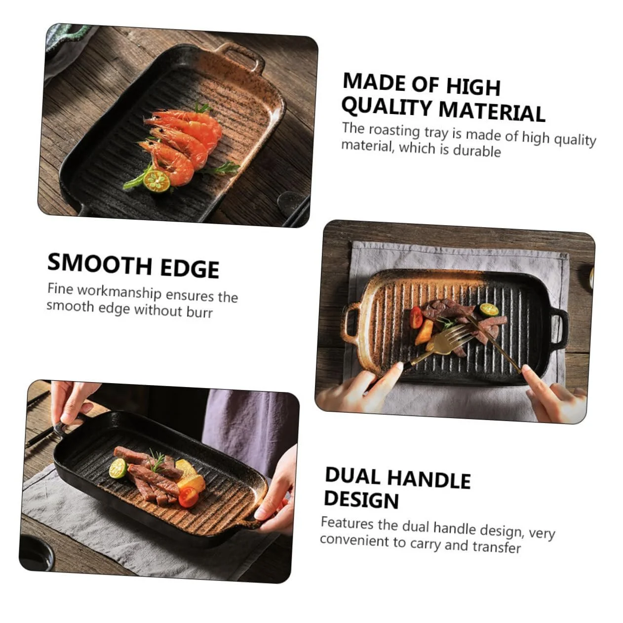 Керамическая форма для запекания Cabilock с двойными ручками для духовки и СВЧ, фото №3