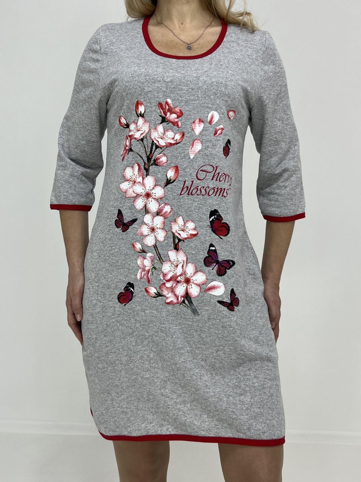 Жіноча туніка байка Тріко Квіти 60 Срібний 39465078-5, фото №4