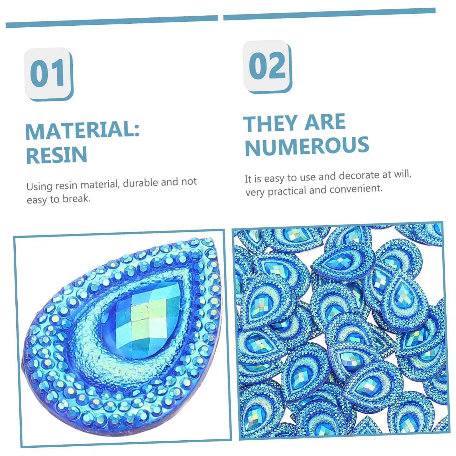 Набор страз для рукоделия Павлин 3 шт. Стразы крупные Пришивные для скрапбукинга Аксессуары для одежды, фото №7