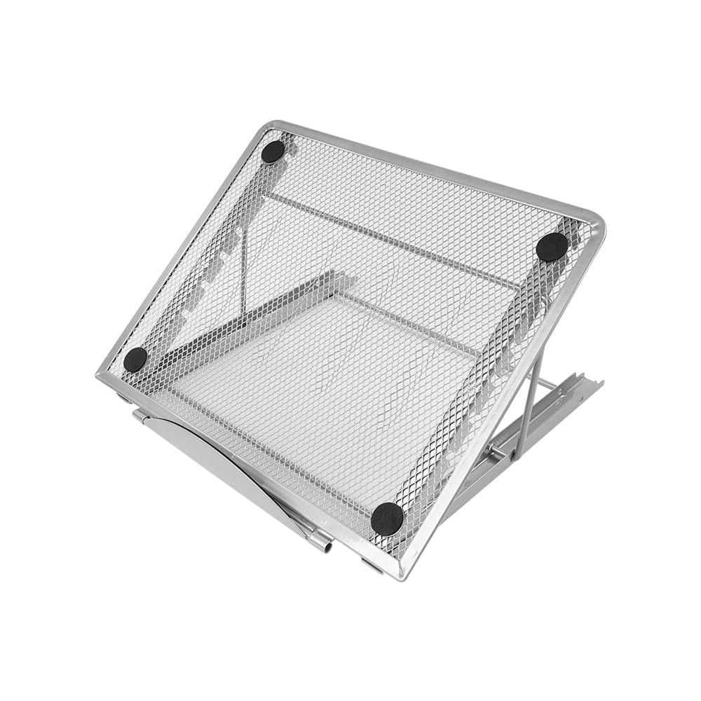 Подставка для ноутбука регулируемая, алюминиевая, серебристая, фото №1