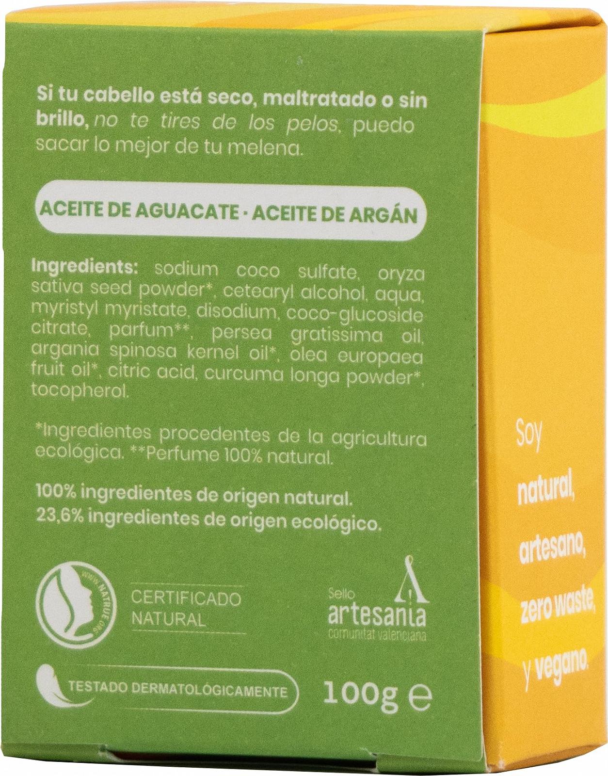 Твердий шампунь Essabó 100% Natural Авокадо Арган 100г, фото №2