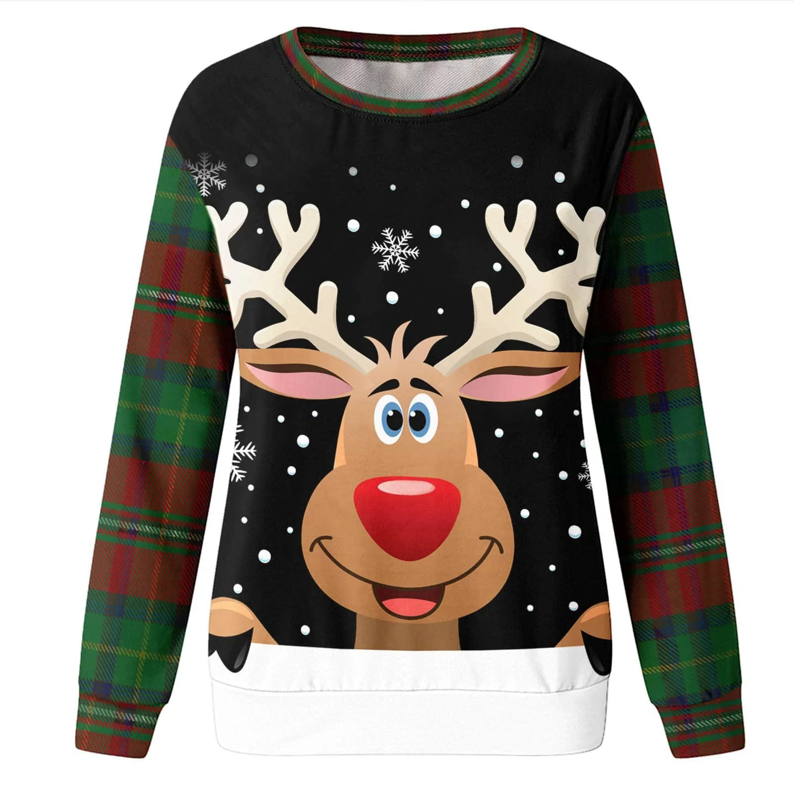 Рождественский свитер Женская клетчатая рубашка с длинными рукавами - Зимний рождественский свитер Женский - Рождественский свитер с длинными рукавами с рождественским мотивом оленя Рождественская рубашка Смешной рождественский рождественский наряд, фото №6