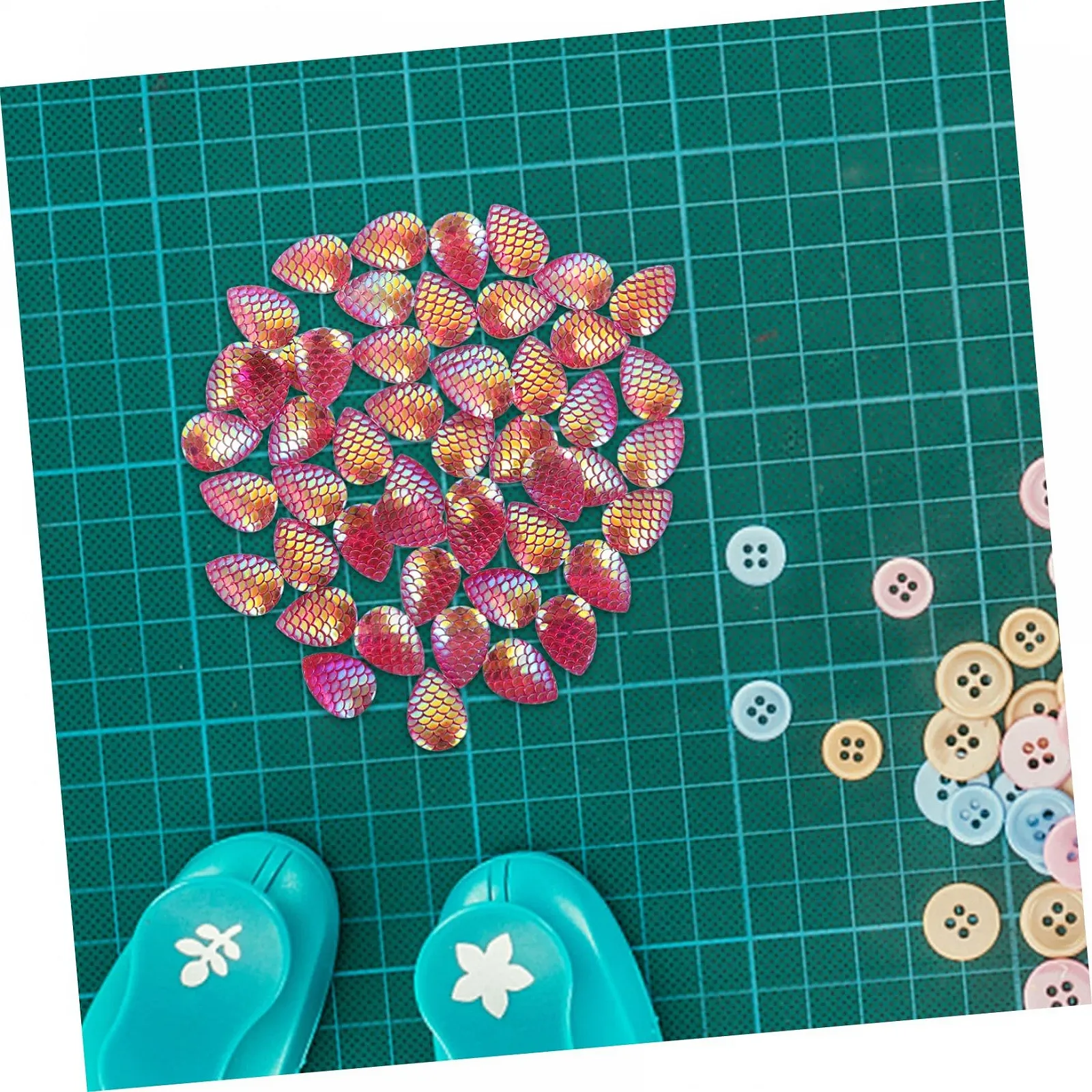 Стразы Капля воды Чешуя рыбы, набор 50 шт., фото №3