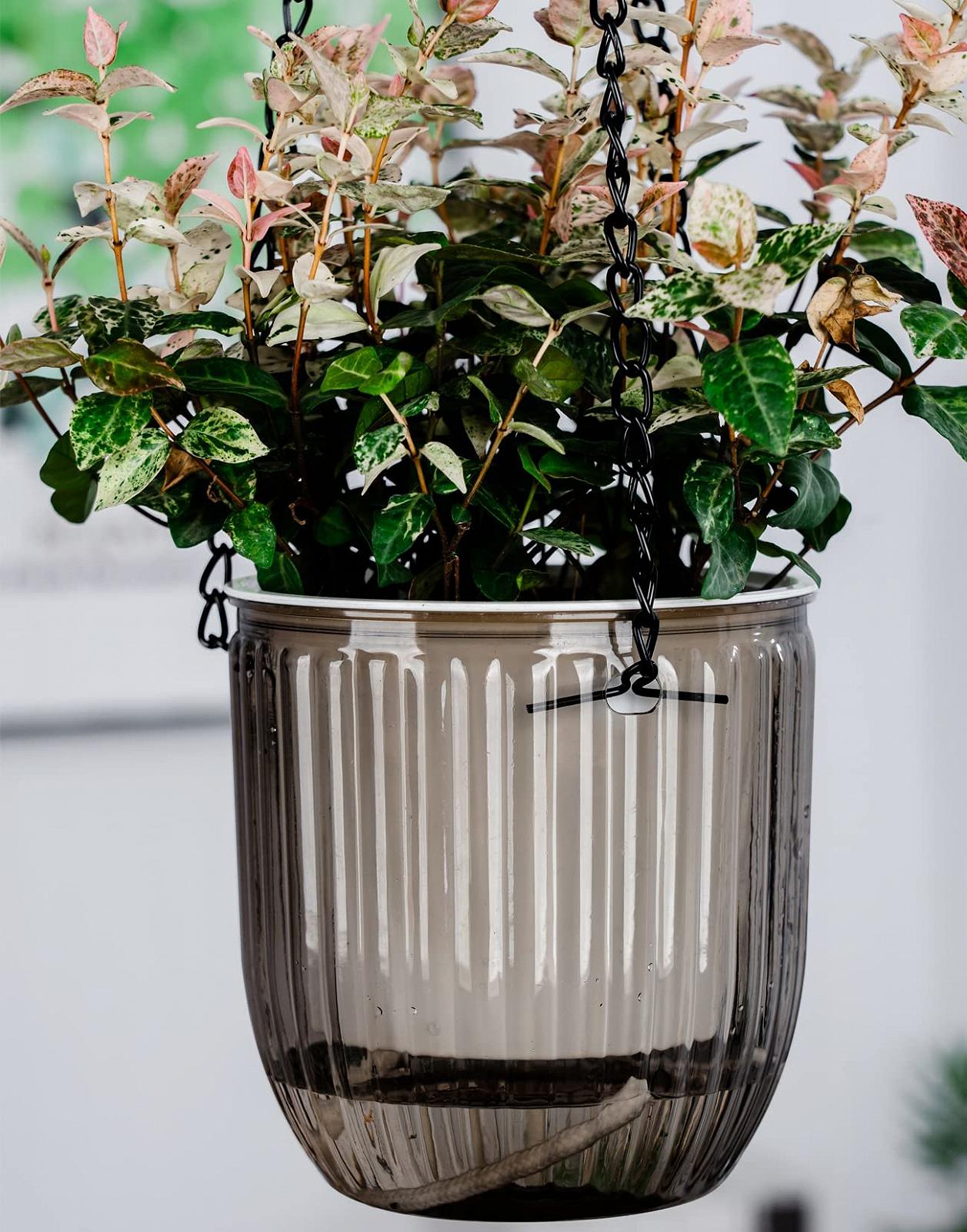 Підвісний вазон із самополивом 4,5" Набір 3 шт. з дренажними отворами, фото №5