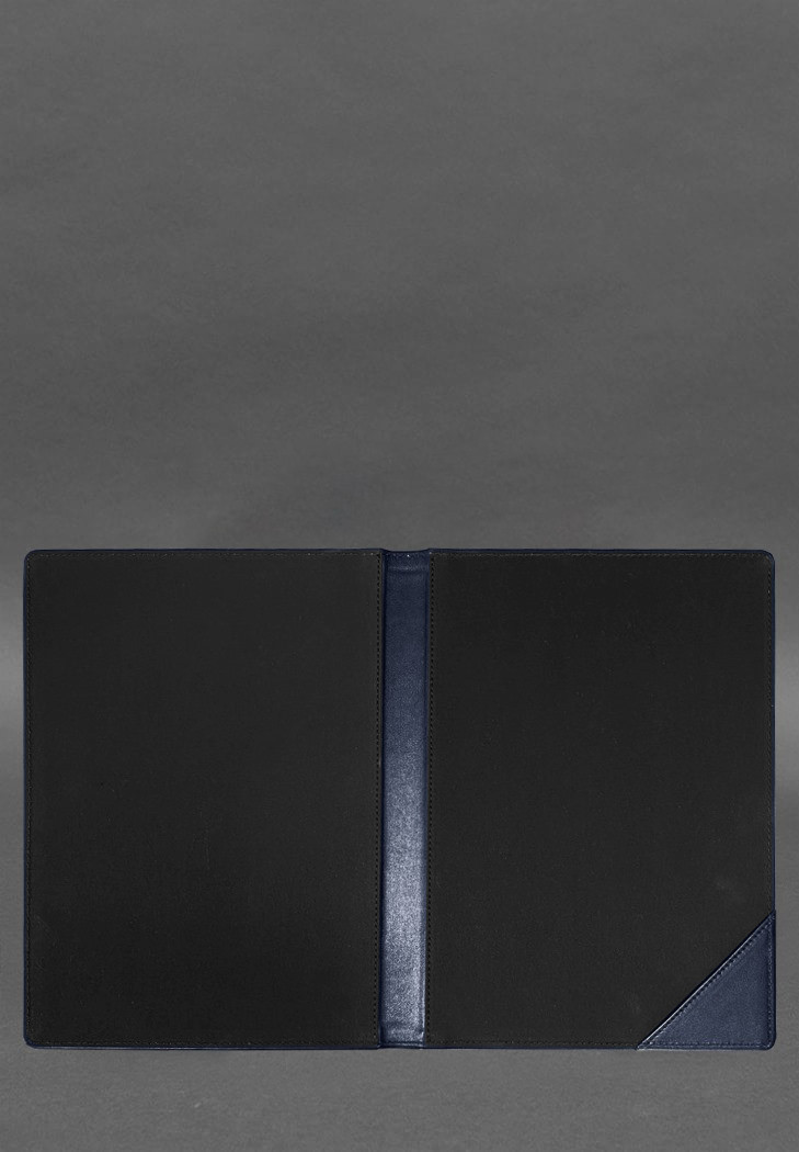 Шкіряна папка для документів на підпис темно-синя, фото №3
