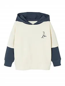 Толстовка с капюшоном Vertbaudet для мальчиков с принтом и эффектом наслоения - Фото 1