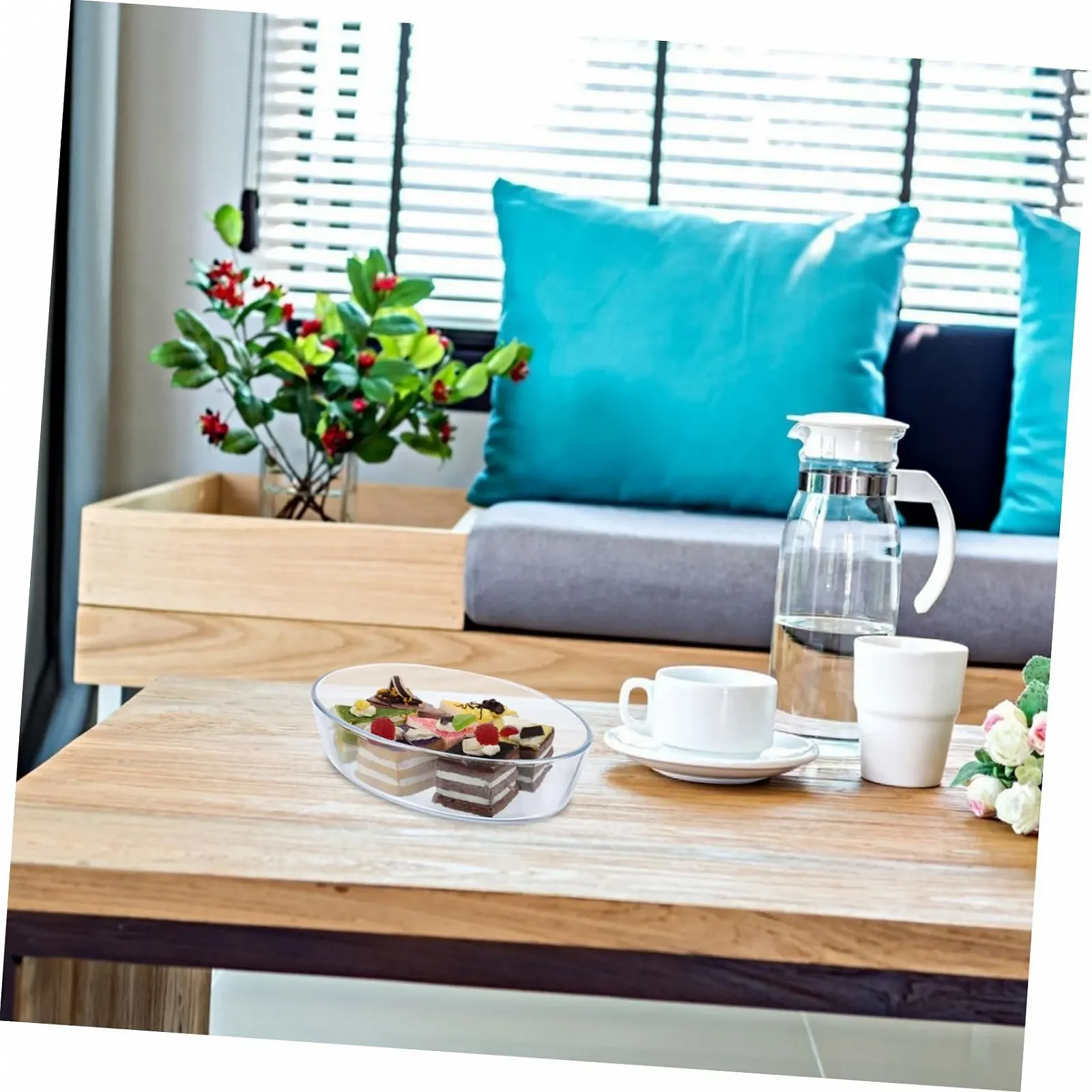 Форма для запікання скляна овальна термостійка прозора, фото №5