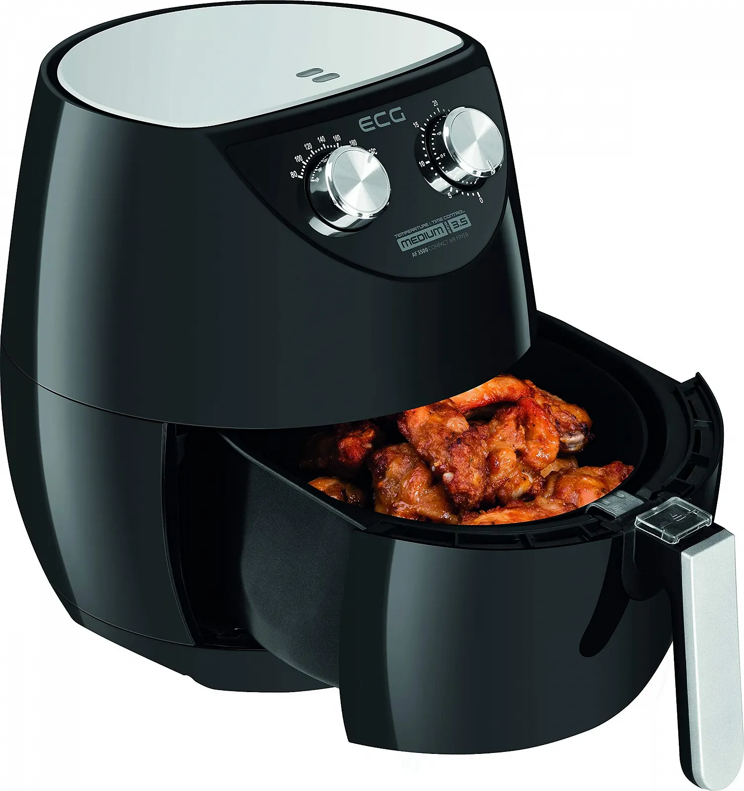 Мультипечь ECG AF 3500 3.5 л Черная 80-200°C 1500 Вт, фото №4 Мультипечь ECG AF 3500 3.5 л Черная 80-200°C 1500 Вт, фото №4