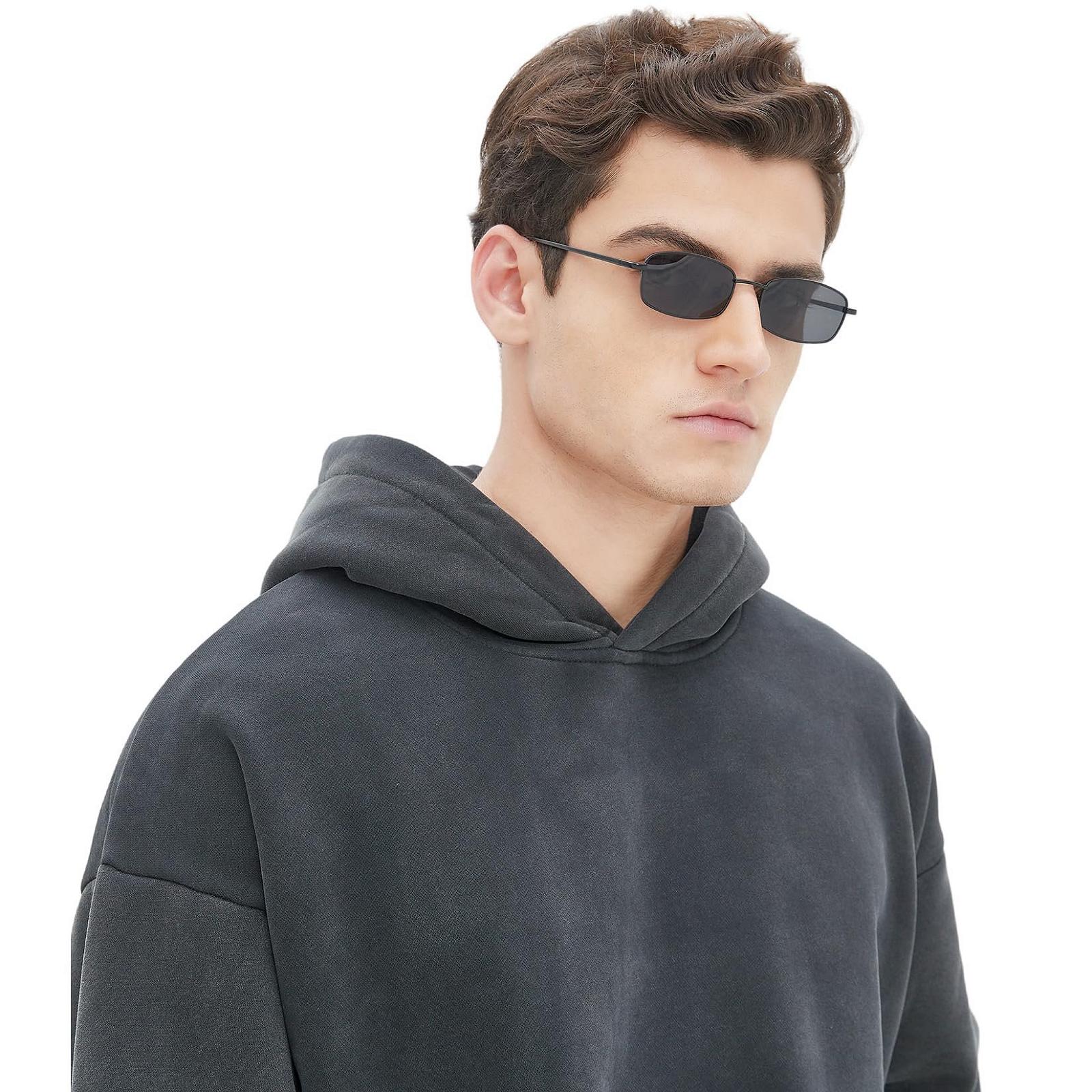 Сонцезахисні окуляри прямокутні RUNHUIS Retro Classic Small Vintage Металева оправа, фото №3