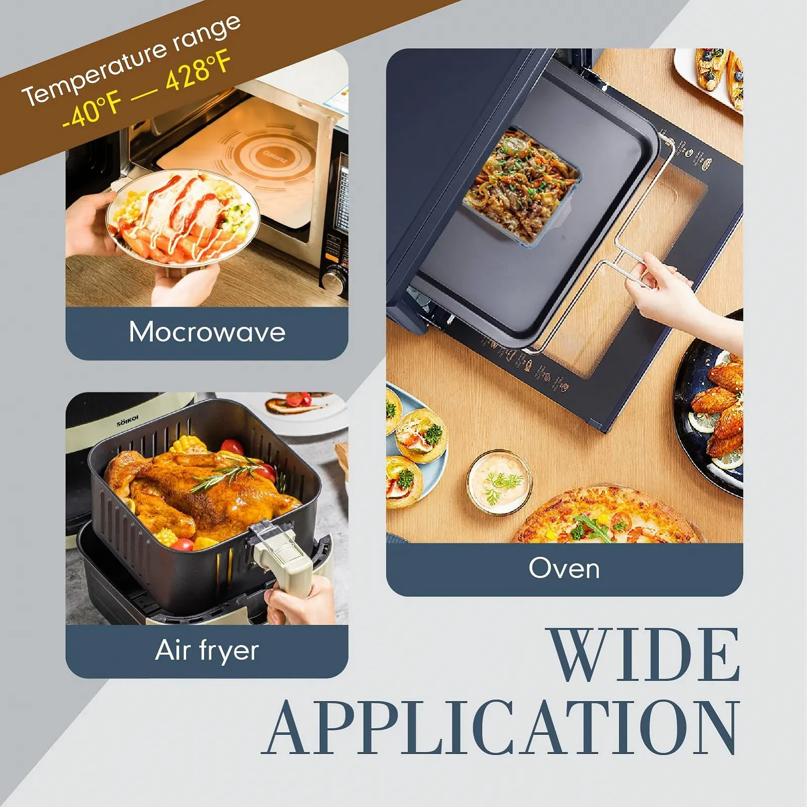 Набор форм для запекания 2 шт 5 дюймов стеклянные квадратные с ручками Прозрачные, фото №5