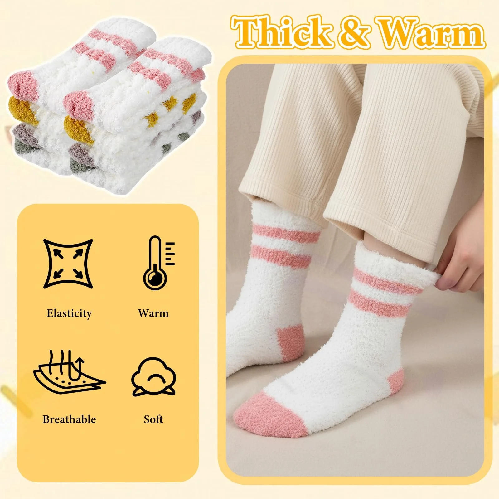 Шкарпетки Жіночі М'які Пухнасті (36-42) 4 пари, фото №2