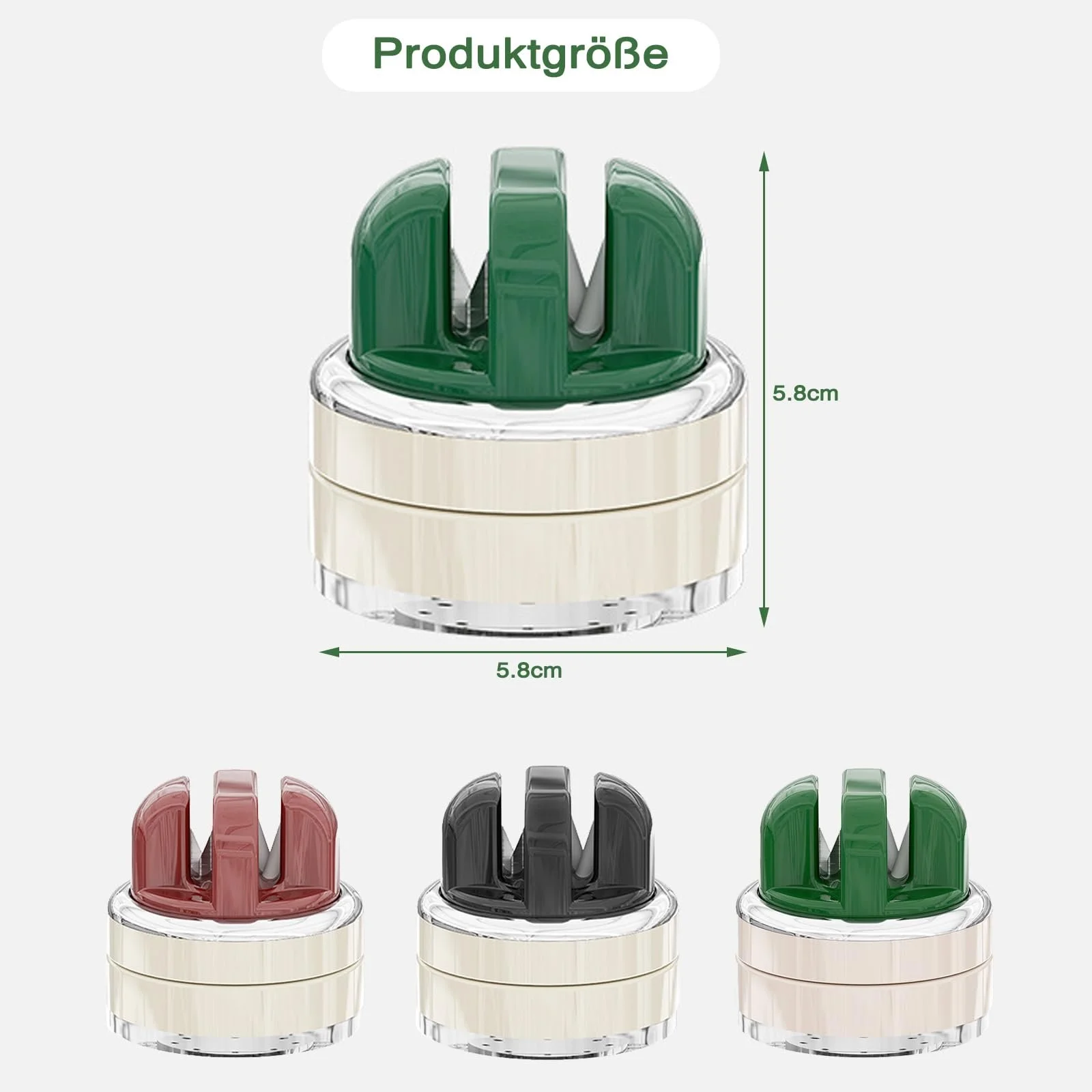 Точило для ножів Justup ручна на присосці 2-ступенева зелена, фото №7