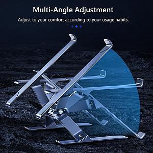 Подставка для ноутбука регулируемая алюминиевый сплав портативная для ноутбуков/планшетов 10-17,3 дюймов synthetic.ua - Фото 1