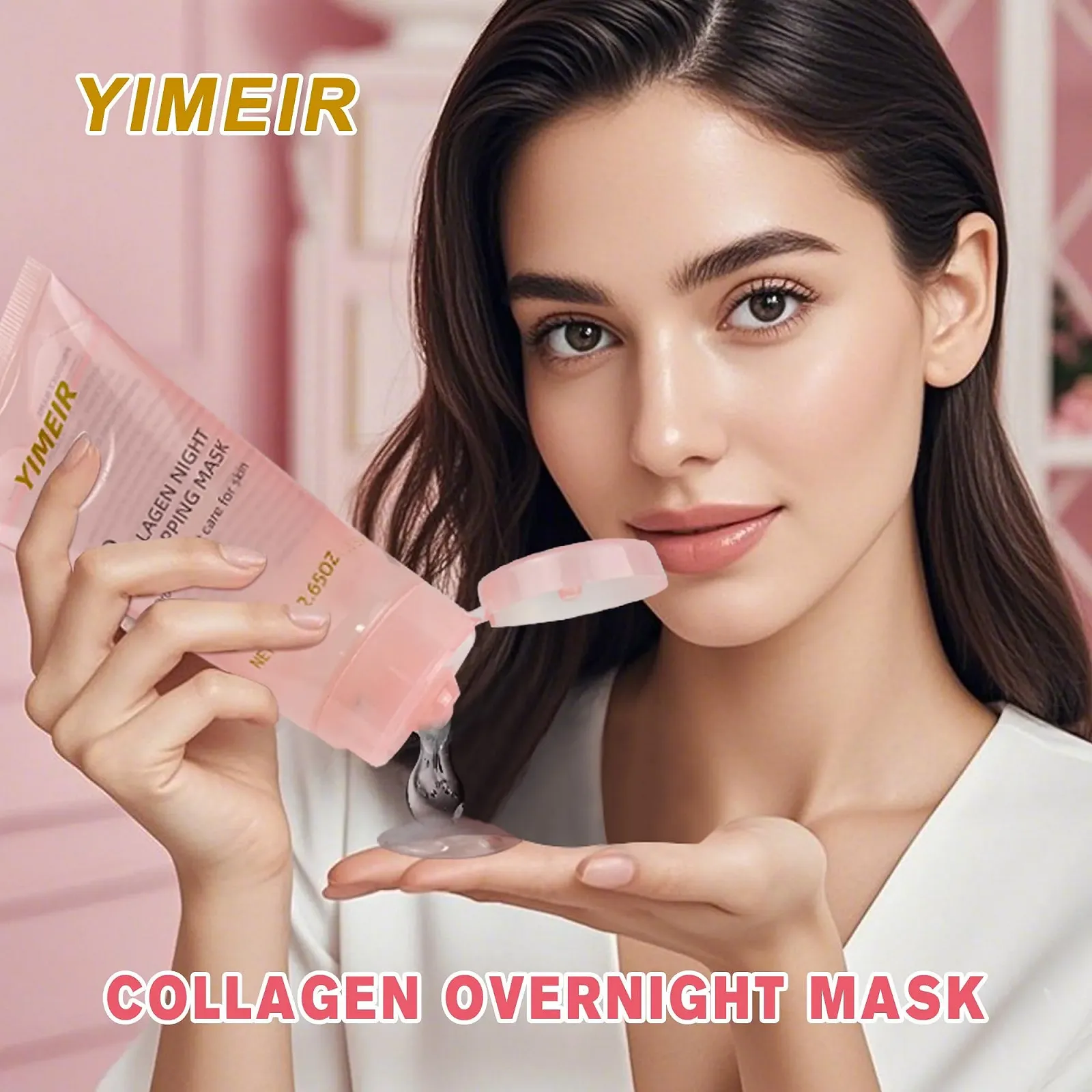 Нічна маска для обличчя Collagen, нічна маска, маска-плівка для обличчя, зміцнення та зволоження, фото №6 Нічна маска для обличчя Collagen, нічна маска, маска-плівка для обличчя, зміцнення та зволоження, фото №6