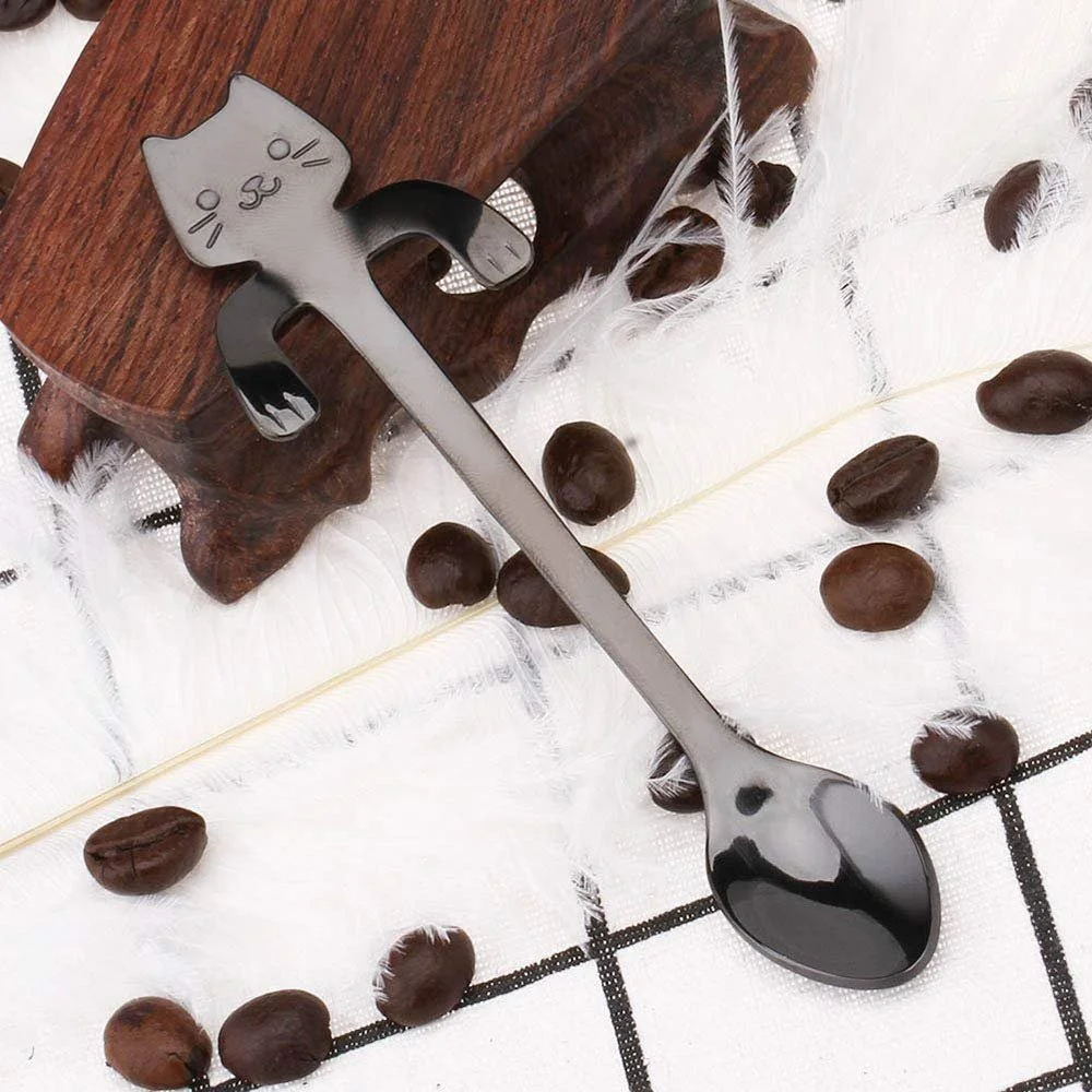 Ложка кавова Кот, набір з 5 штук, нержавіюча сталь, підвісна, фото №4