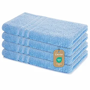 Рушники для рук Lavea Terry Elena 50 x 100 см набір із 4 шт. Синій дельфін - Фото 1