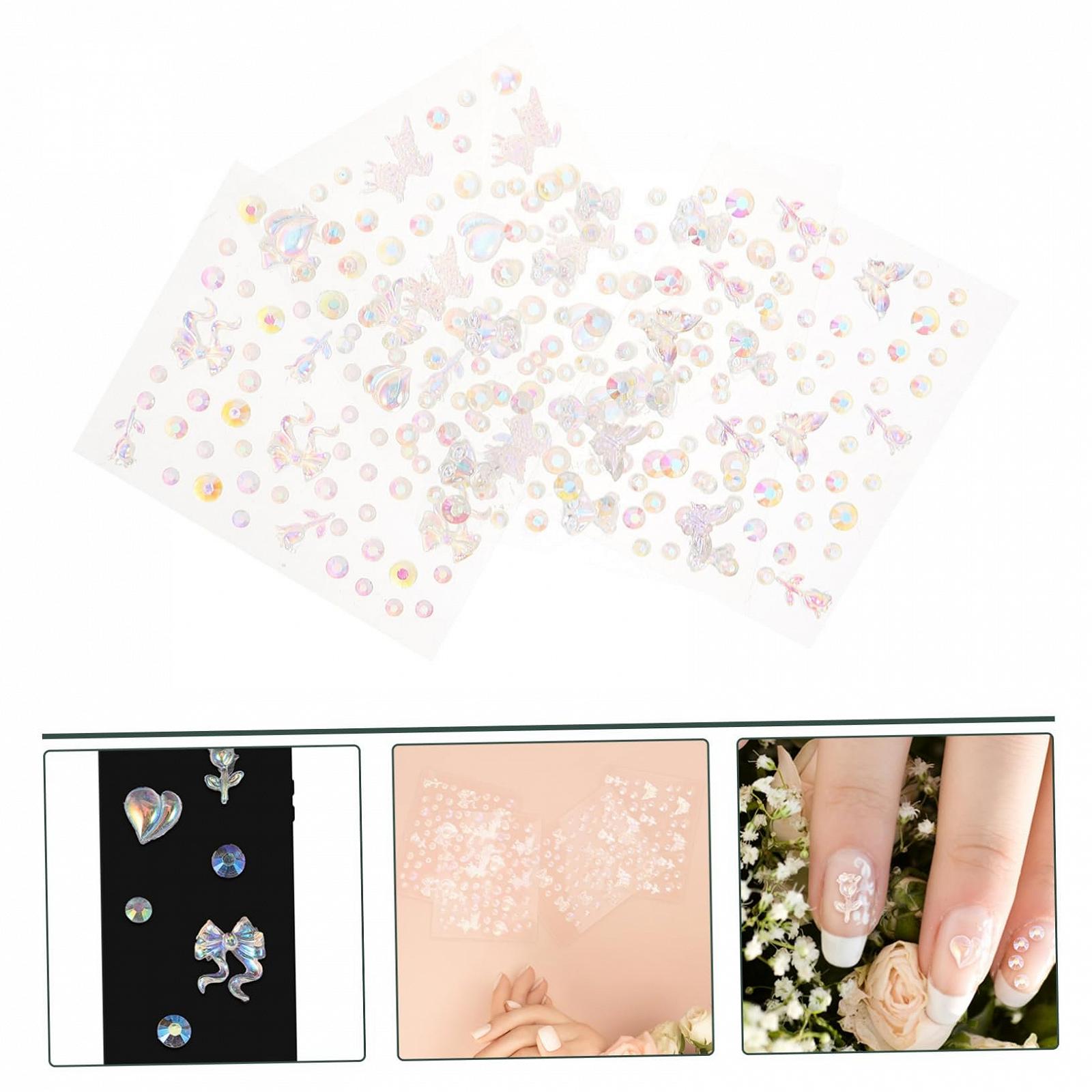 Украшения для ногтей Healvian 4 лепестка со стразами для DIY маникюра. Небольшие украшения для нейл-арта, украшения для ногтей для женщин и рукоделия, фото №5