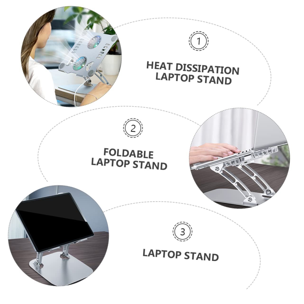 Складная Подставка для планшета с теплоотводом Регулируемая высота для уменьшения болей в спине во время просмотра фильмов Легкая и портативная Простой и элегантный дизайн, фото №5