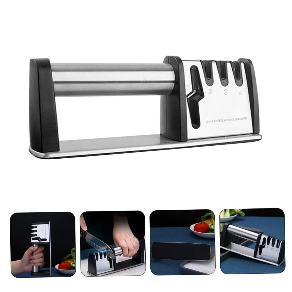 Точило для ножів Gadpiparty ергономічна швидка для кухні та ножиць срібляста, фото №2