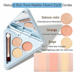 Палетка кремових консилерів Tri-colour, Повнорозмірний консилер для контурування, кремовий консилер 3 в 1 synthetic.ua - Фото 1