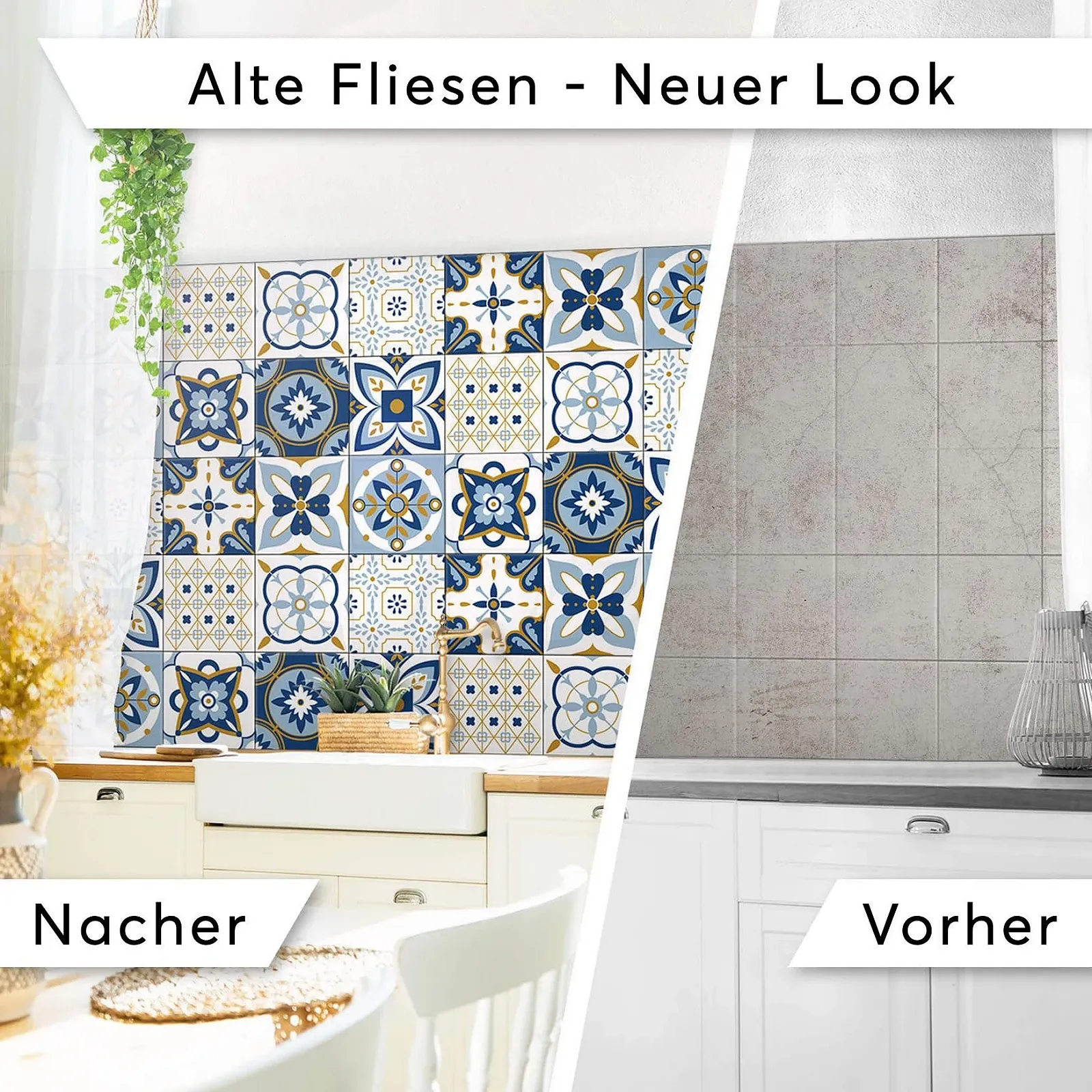 Наклейка на плитку creatisto Візерунчастий бірюзовий орнамент 9 шт 20 x 20 cm Самоклеюча, фото №3