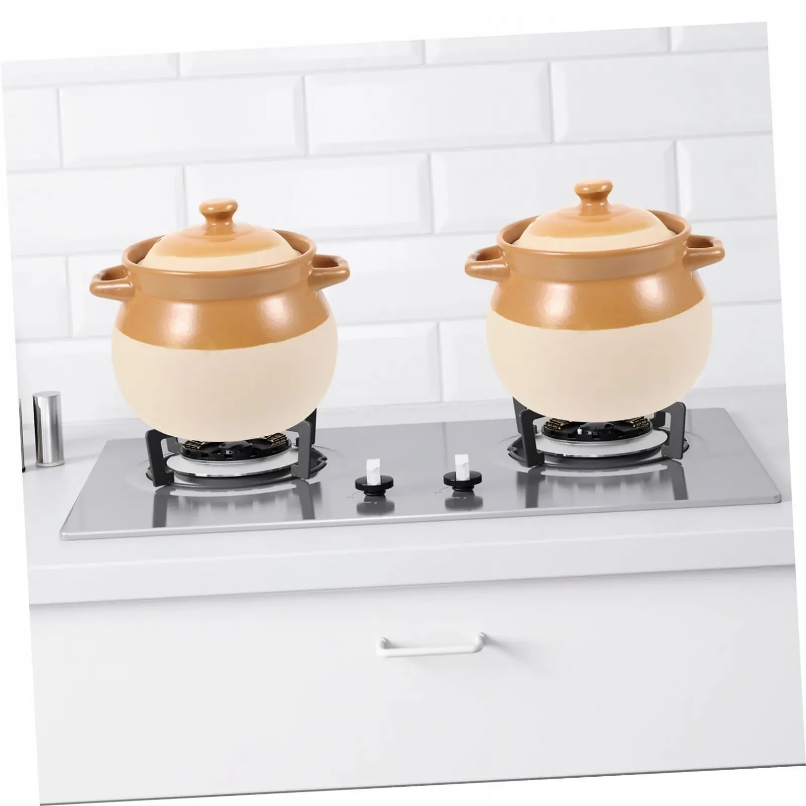 Кастрюля керамическая для супа винтажная термостойкая с ручками, фото №5