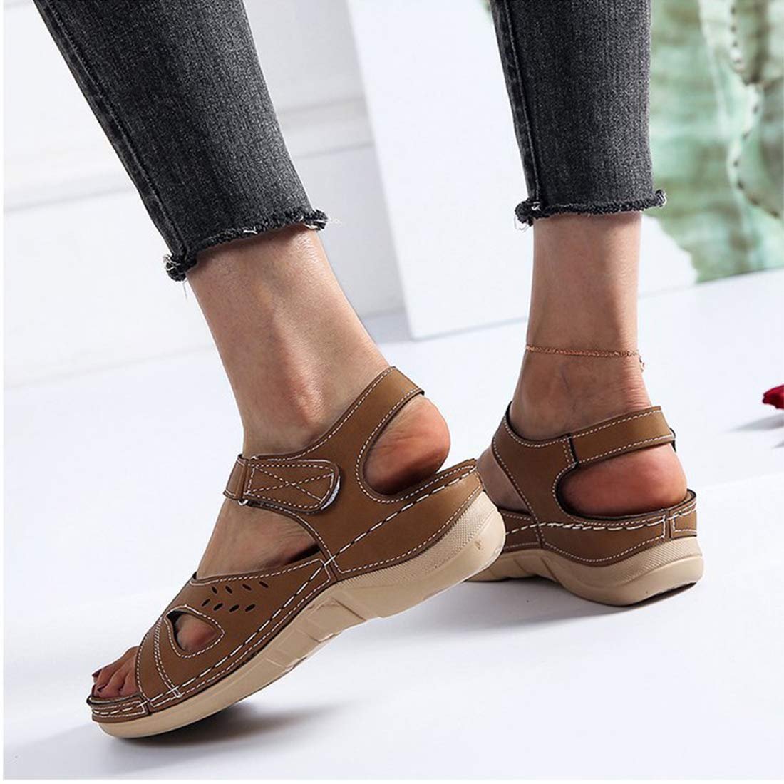 Босоножки CrEev Flache Sommersandalen Кожаные Черные, фото №6 Босоножки CrEev Flache Sommersandalen Кожаные Черные, фото №6