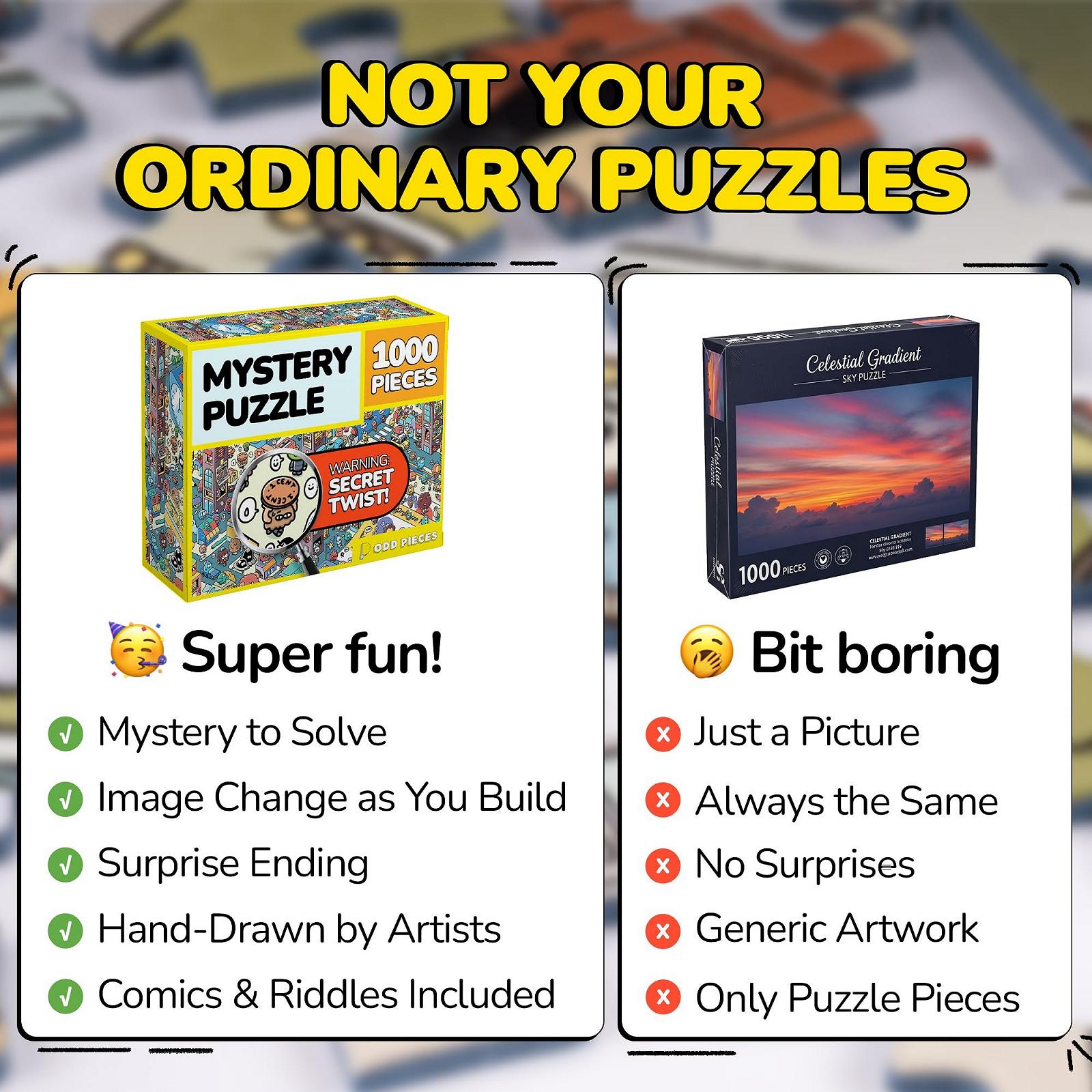 Пазл Odd Pieces Mystery Jigsaw Puzzle 1000 элементов 50 x 70 см, фото №6