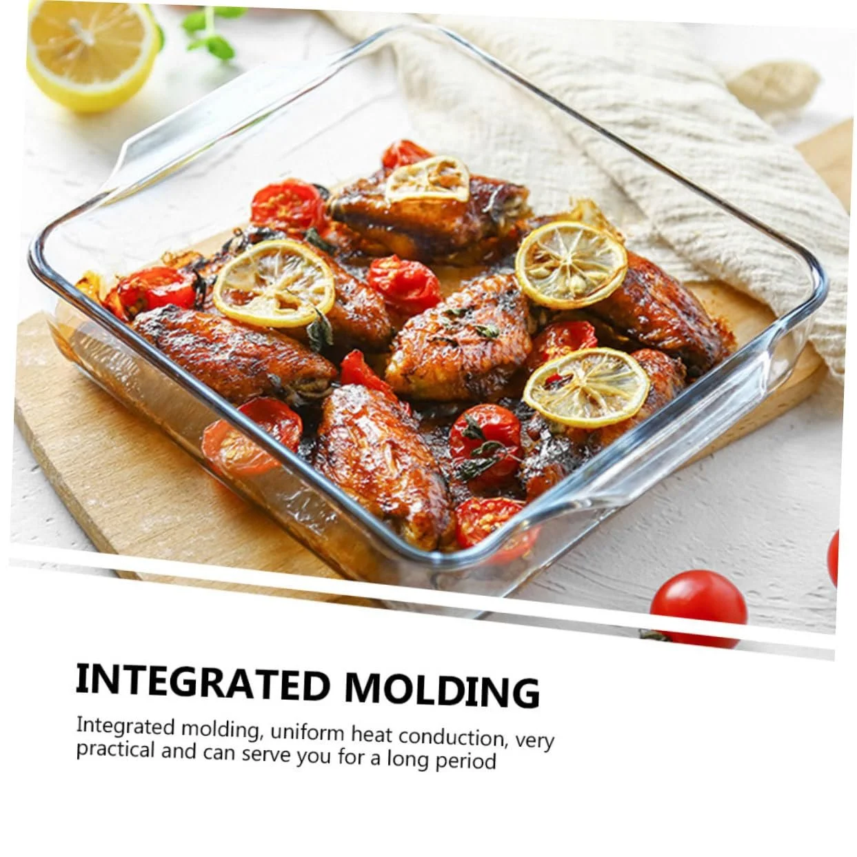 Форма для запікання GLEAVI з боросилікатного скла з подвійними ручками термостійка, фото №3