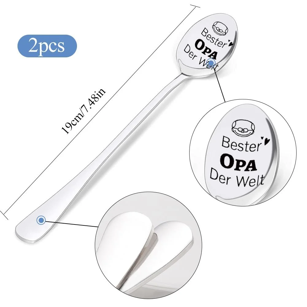 Ложка для кави Grandparents Beste Oma und Opa Der Welt, нержавіюча сталь, фото №6 Ложка для кави Grandparents Beste Oma und Opa Der Welt, нержавіюча сталь, фото №6