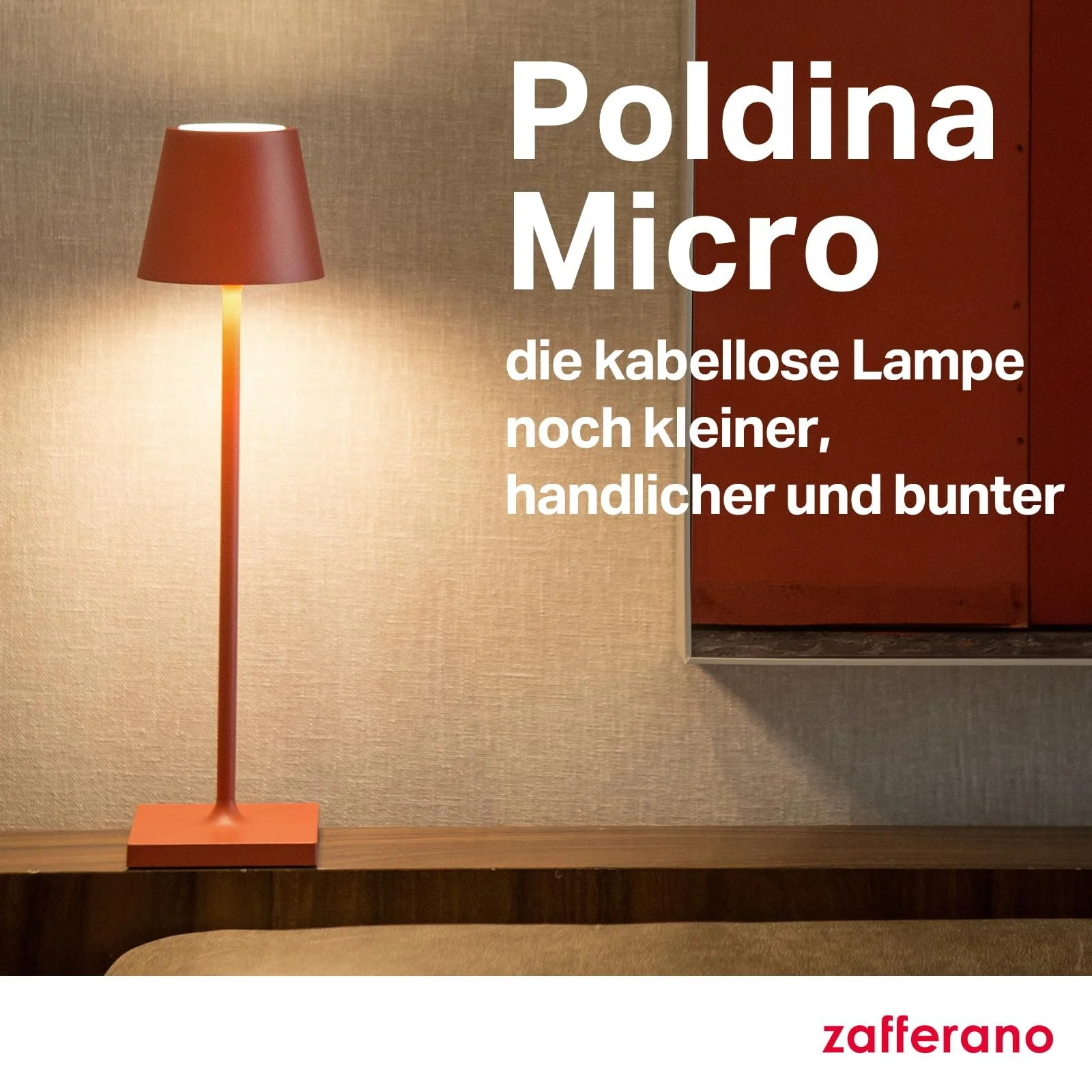 Настільна лампа Zafferano Poldina Pro Micro бездротова світлодіодна акумуляторна сенсорна IP65 2200-3000 K H27,5 Яблучно-зелена, фото №8