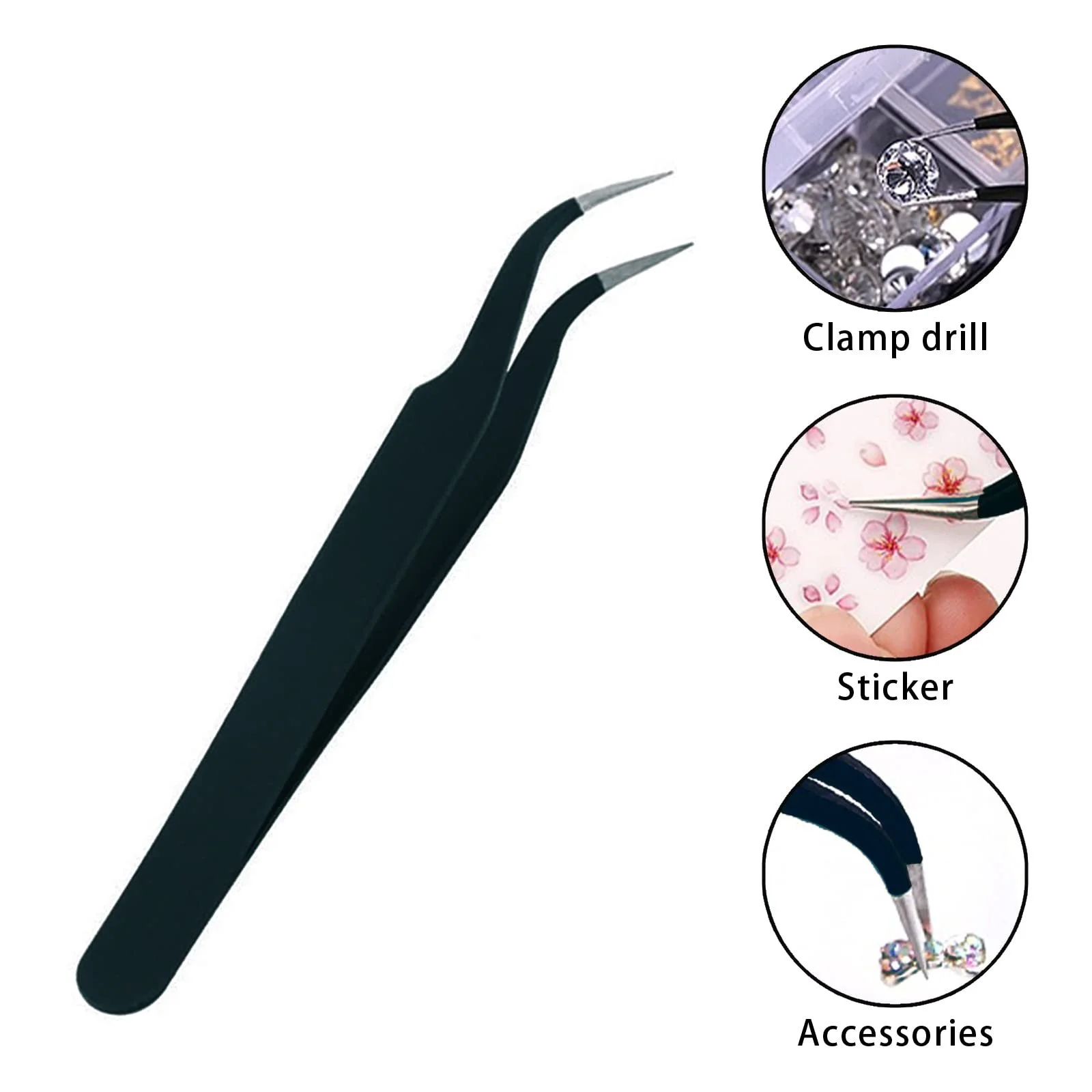 Набор страз для ногтей 4200 шт, 36 цветов, блестящие камни, украшения, камни для ногтей для аксессуаров для рисования ногтей и прозрачные хрустальные стразы с пинцетом для подбора страз и ручкой для точек, фото №3