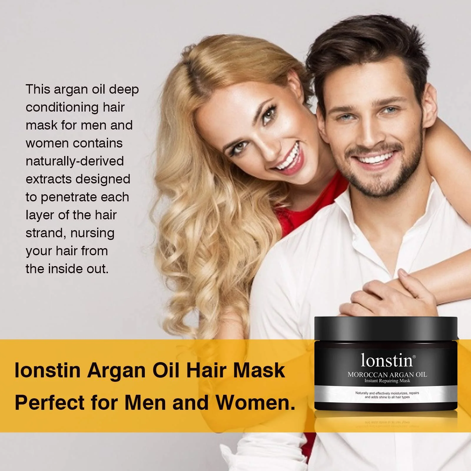 Маска для волос Lonstin Argan Oil для сухого та пошкодженого волосся 300 мл, фото №7