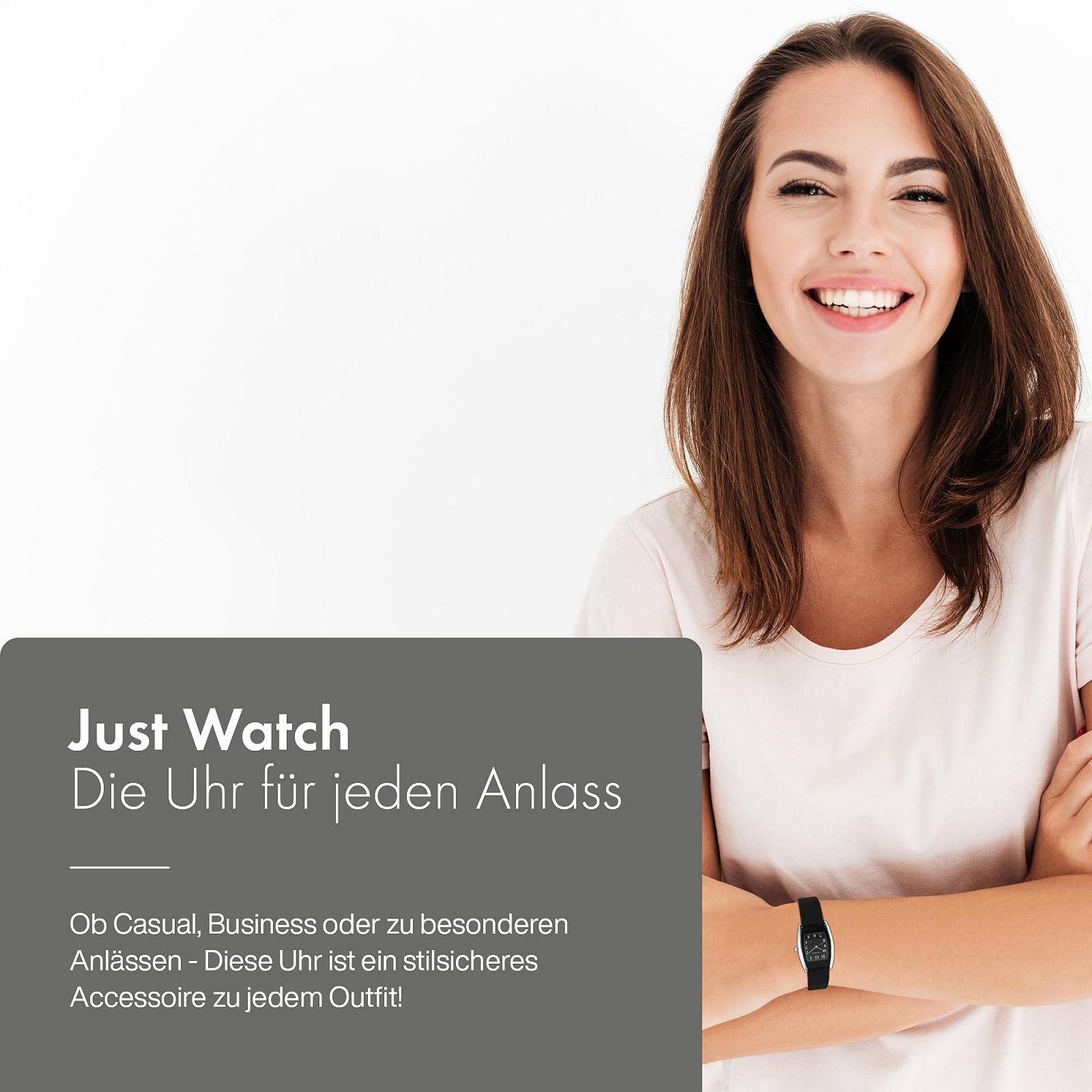 Женские часы Just Watch Ayla Аналоговые Кварцевые JW10092 Черный Серебряный, Ремешок, фото №5