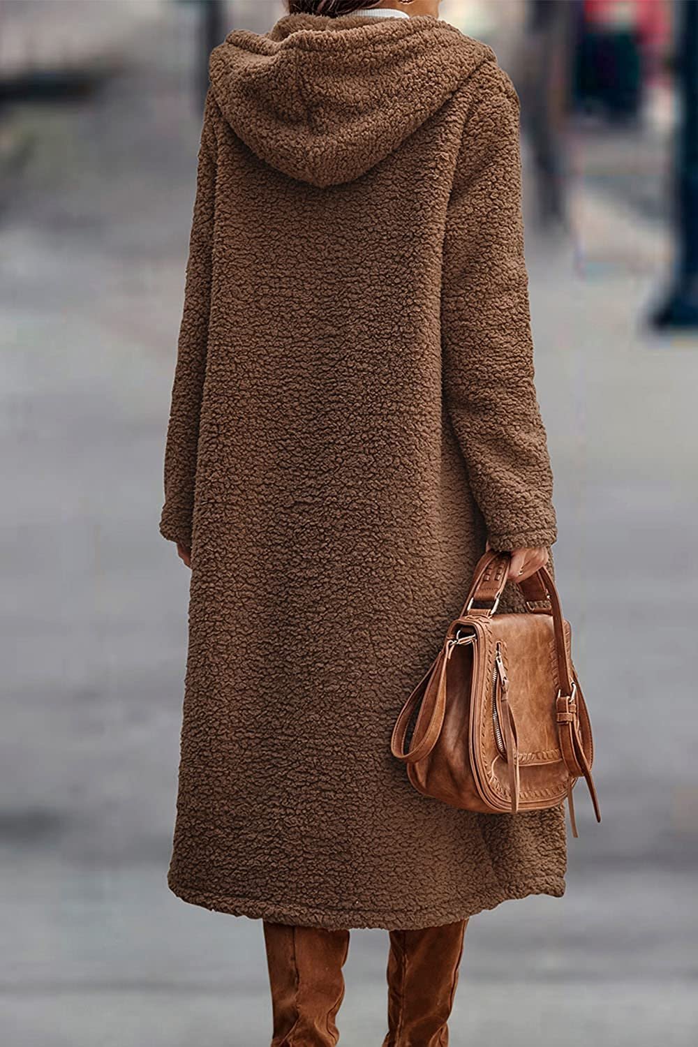 Пальто Vagbalena Жіноче зимове плюшеве довге з капюшоном, фото №3 Пальто Vagbalena Жіноче зимове плюшеве довге з капюшоном, фото №3