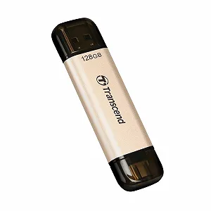Подвійний USB-накопичувач Transcend Jetflash 930C 128GB USB-A & USB-C до 420MB/s Металевий корпус Золотий synthetic.ua - Фото 1